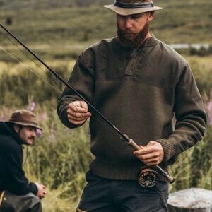 Filson Henley Guide Sweater- Lifetime Warranty Peat Green